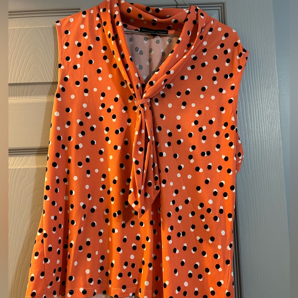 Polka Dot Orange Blouse